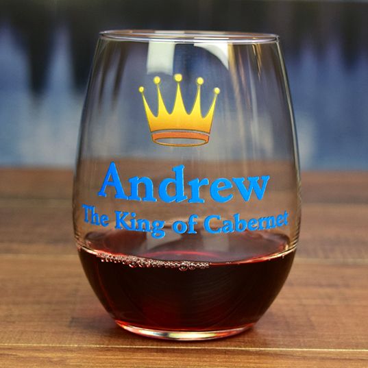 Printed Royal Title Tall Wine Glass