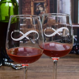 Engraved Forever Contour Wine Glasses (Set of 2)