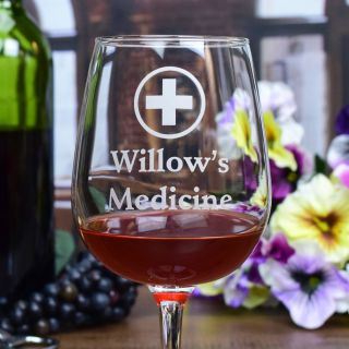 Engraved Prescription Contour Wine Glass