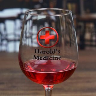 Printed Prescription Contour Wine Glass