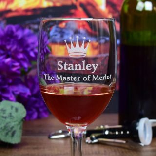 Engraved Royal Title Goblet Wine Glass