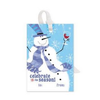 Toasting Snowman Bottle Gift Tags