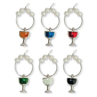 Pearly Glass Wine Charms