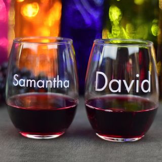 Engraved Hers and His Stemless Wine Glasses (Set of 2)