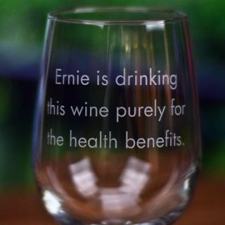 Engraved Wine Perks Tall Wine Glass