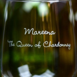 Engraved Royal Title Tall Wine Glass