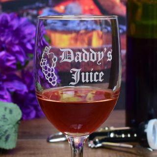 Engraved Daddy's Or Mommy's Sipper Goblet Wine Glass