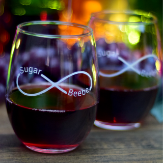Engraved Forever Stemless Wine Glasses (Set of 2)