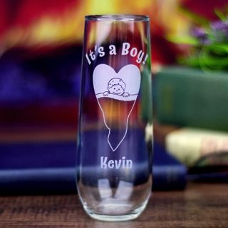 Engraved It's A Girl/Boy Stemless Champagne Flute