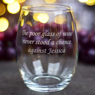 Engraved Unfortunate Stemless Wine Glass