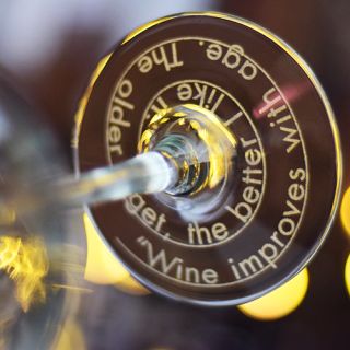 Engraved Base Spiral Balloon Wine Glass